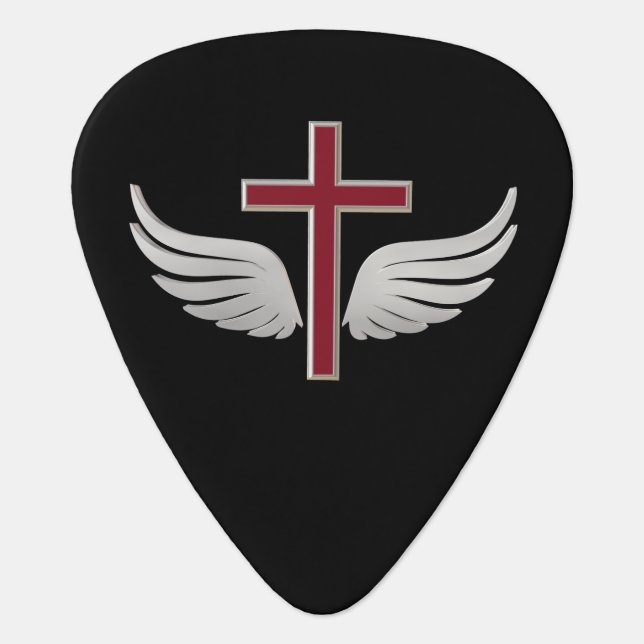 Christian cross guitar pick (Front)