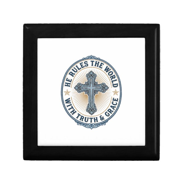 Christian Cross He Rules the World Gift Box (Front)