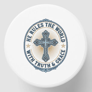 Christian Cross He Rules the World Mini Candle Favors