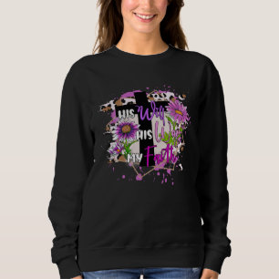 Christian Cross His Will His Way My Faith Leopard Sweatshirt