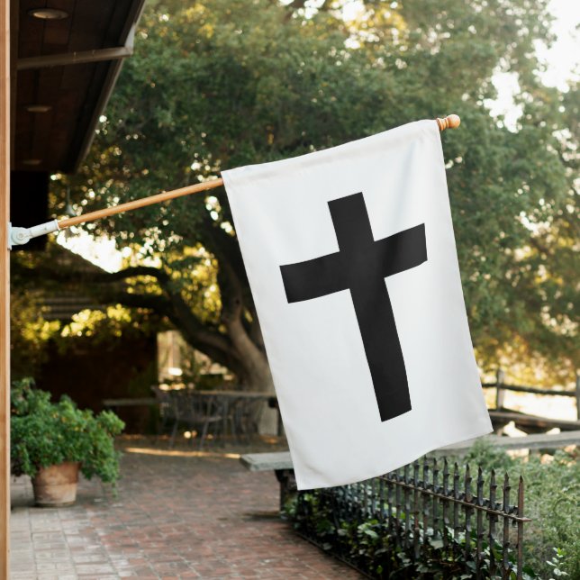 Christian Cross House Flag (In SItu)