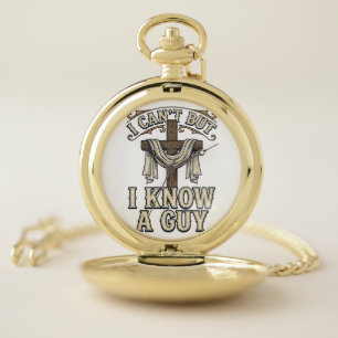 Christian Cross I Know a Guy Vintage Shirt Pocket Watch