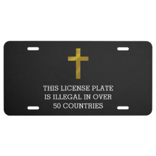 Christian Cross Illegal in Over 50 Countries License Plate
