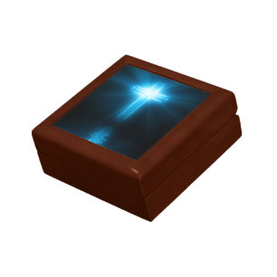 Christian Cross in Blue Light Gift Box