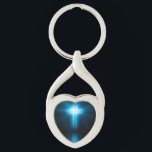 Christian Cross in Blue Light Keychain<br><div class="desc">Christian Cross in Blue Light.  frontiernow.com</div>