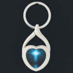 Christian Cross in Blue Light Keychain<br><div class="desc">Christian Cross in Blue Light.  frontiernow.com</div>