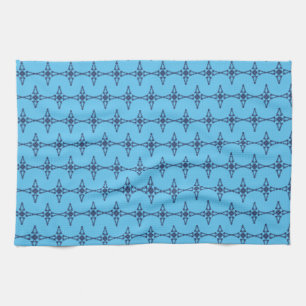 Christian Cross In Celestial Blue Art Kitchen Towel