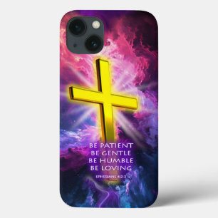 Christian Cross in Gold & Purple Case-Mate iPhone iPhone 13 Case