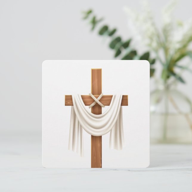 christian cross invitation (Standing Front)
