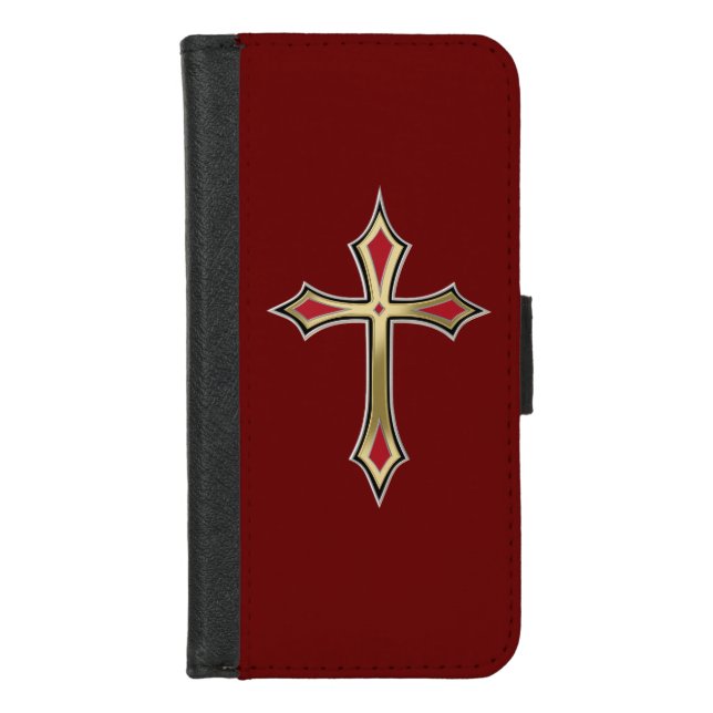 Christian cross iPhone wallet case (Front)