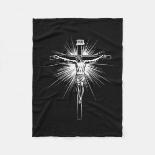 Christian Cross Jesus Christ Men Women Christians Fleece Blanket