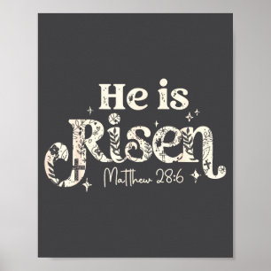 Christian Cross Jesus Happy Easter He Is Risen Mat Poster