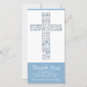 Christian Cross John 14:02 Sympathy Thank You 9 Card