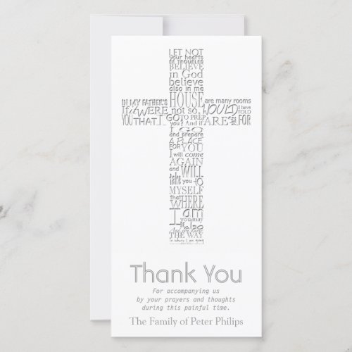 Christian Cross John 14 Sympathy Thank You