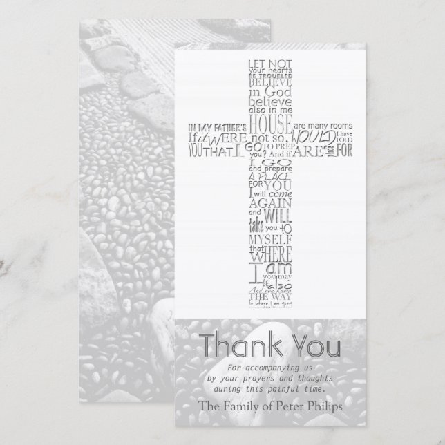 Christian Cross John 14 Sympathy Thank You 3 (Front/Back)