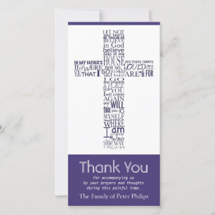 Christian Cross John 14 Sympathy Thank You 4 Card