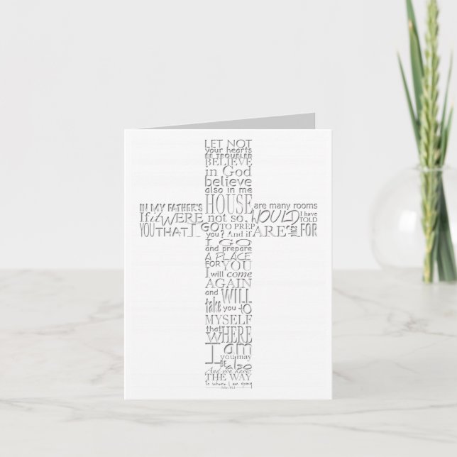 Christian Cross John 14 Sympathy Thank You note (Front)