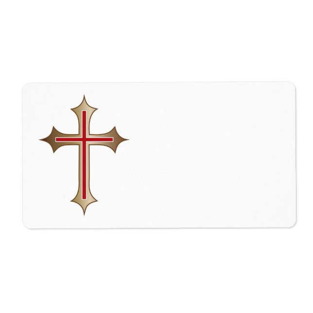 Christian cross label (Front)