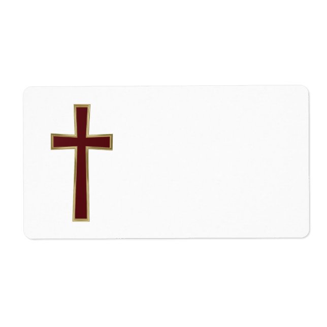 Christian cross label (Front)