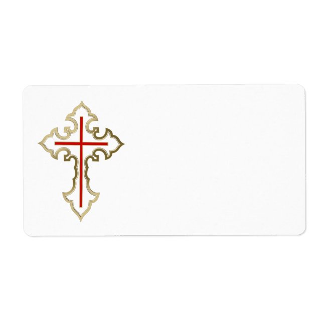 Christian cross label (Front)