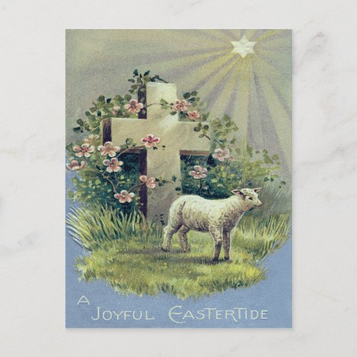 Christian Cross Lamb Star Postcard