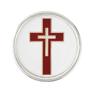 Christian cross lapel pin