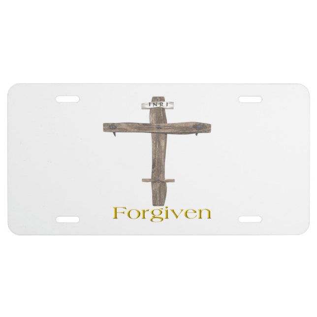 christian cross license plate (Front)