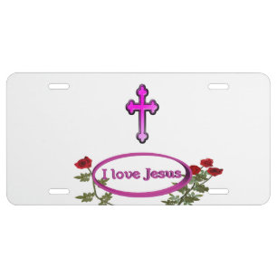 Christian cross license plate