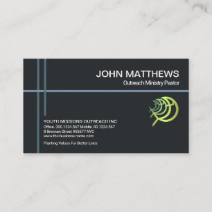 Christian Cross Lines Gold Ichthus Church Minister Business Card