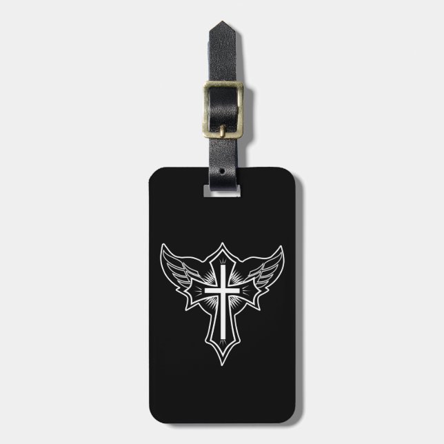 Christian cross luggage tag (Front Vertical)