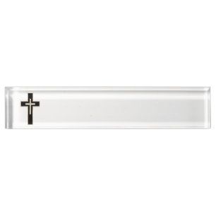 Christian cross name plate