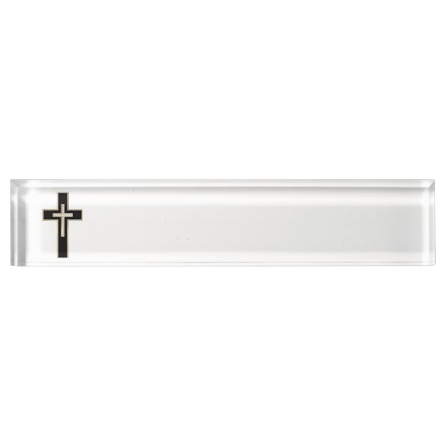 Christian cross name plate (Front)