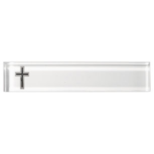 Christian cross name plate