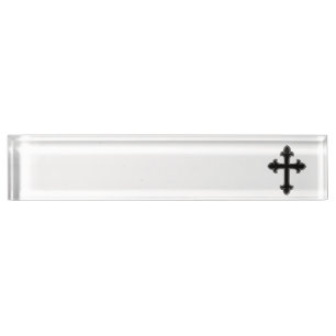 Christian cross nameplate