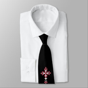 Christian cross neck tie