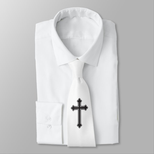 Christian cross neck tie (Tied)