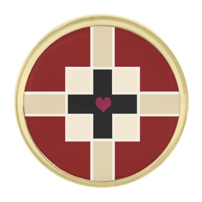 Christian cross of Christ Gold Finish Lapel Pin (Front)