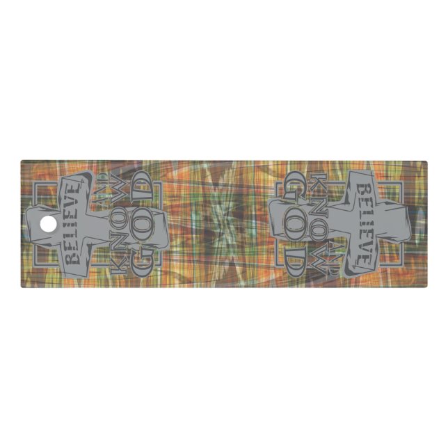 Christian Cross of Christ in Stone Gray T-Shirt Ruler (Front)