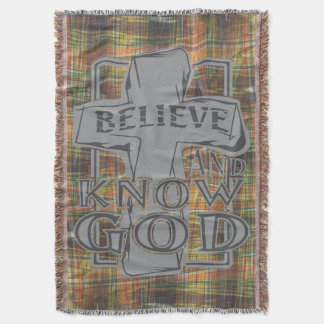 Christian Cross of Christ in Stone Gray T-Shirt Throw Blanket