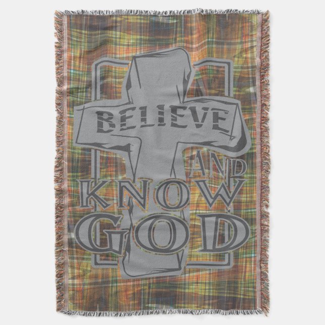 Christian Cross of Christ in Stone Gray T-Shirt Throw Blanket (Front Vertical)