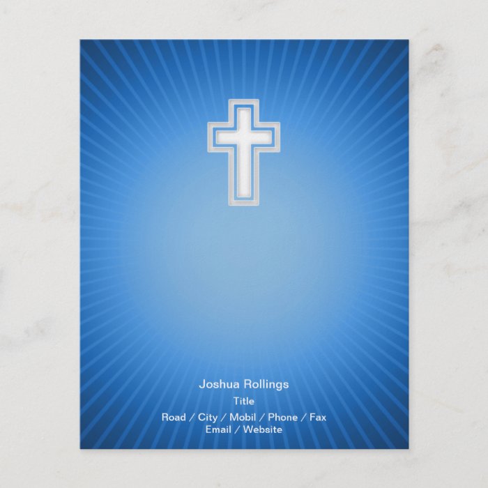 Christian Cross on blue background Personalized Flyer