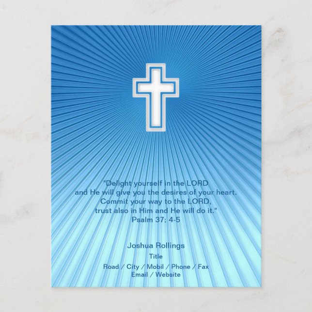 Christian Cross on blue background Flyer (Front)