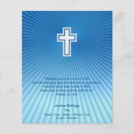 Christian Cross on blue background Flyer | Zazzle