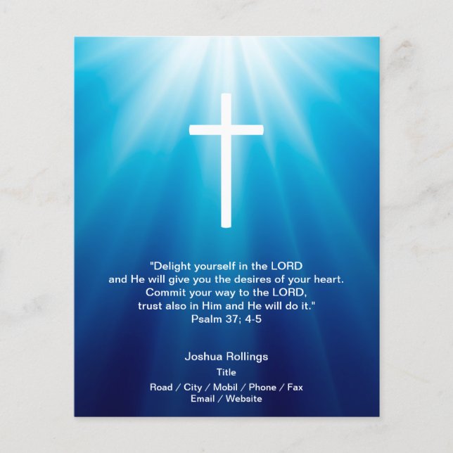 Christian Cross on blue background Flyer (Front)