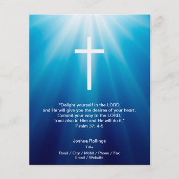 Christian Cross On Blue Background Flyer by Christian_Designs at Zazzle