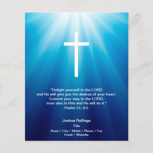 Christian Cross on blue background Flyer