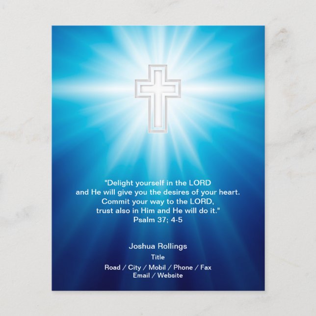Christian Cross on blue background Flyer (Front)