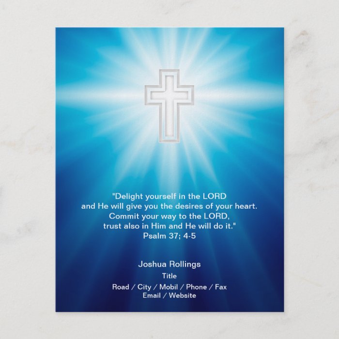 Christian Cross on blue background Personalized Flyer