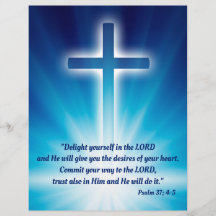 Christian Cross on glowing blue background Flyer