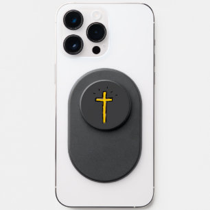 Christian Cross on Gray PopSocket